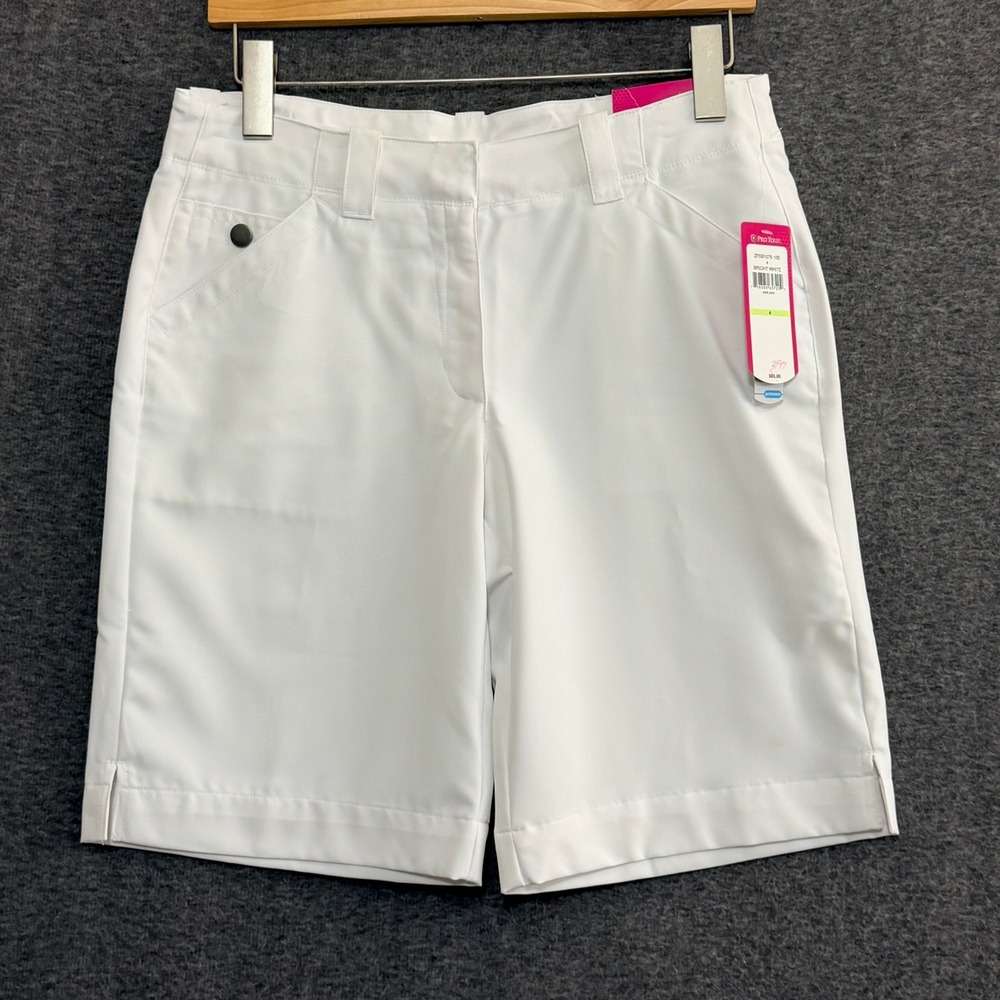 Pro Tour Ladies Women Golf Shorts Sz 4 White Performance Athletic Sporty Preppy